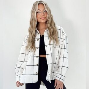 Plaid Button Down Shacket
